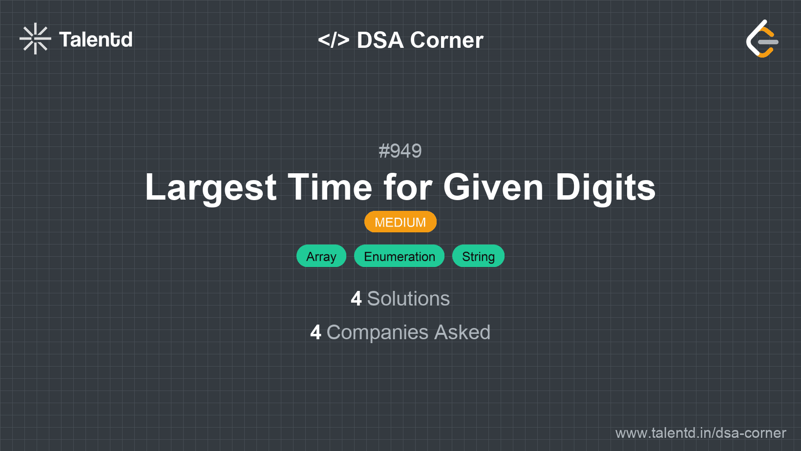 Problem visualization for Largest Time for Given Digits