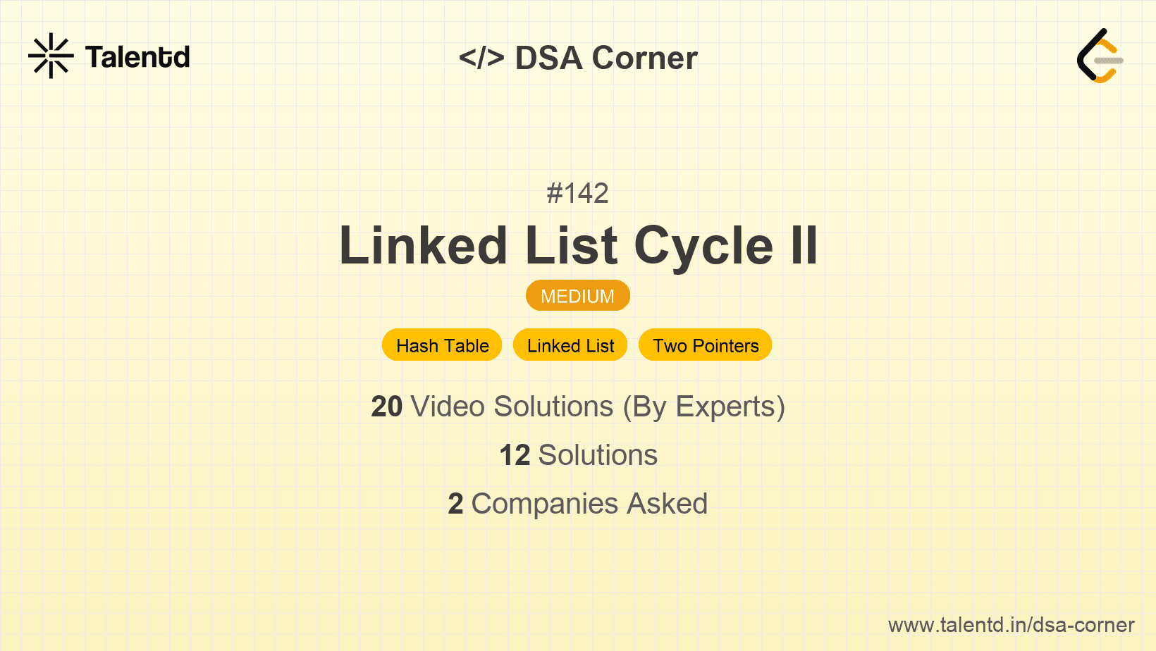 Problem visualization for Linked List Cycle II