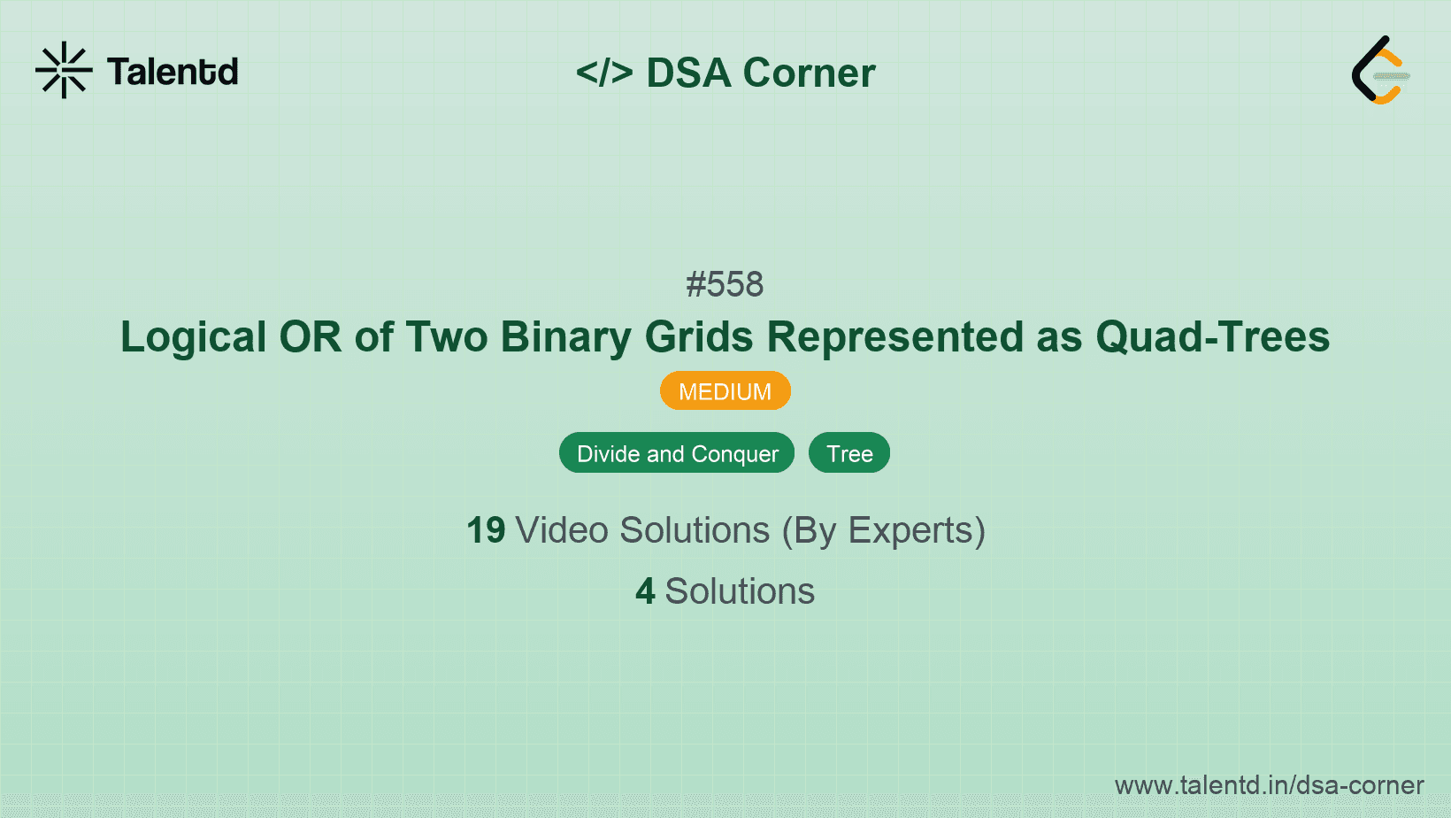 Problem visualization for Logical OR of Two Binary Grids Represented as Quad-Trees