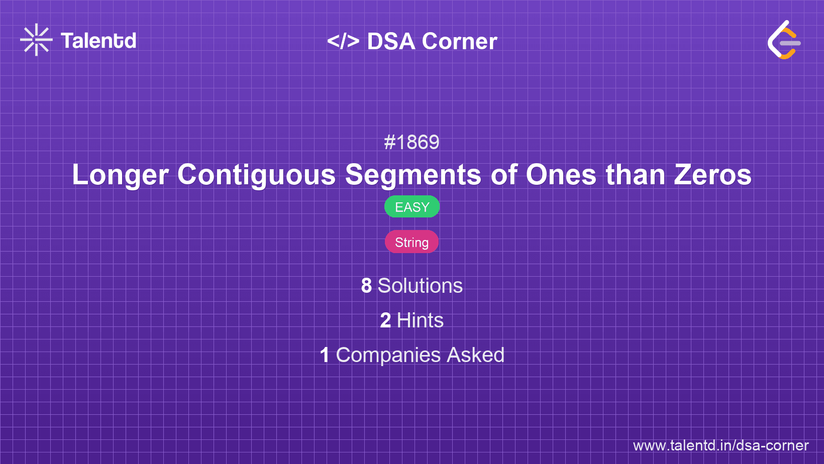 Problem visualization for Longer Contiguous Segments of Ones than Zeros