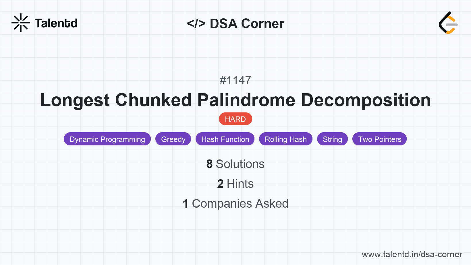 Problem visualization for Longest Chunked Palindrome Decomposition