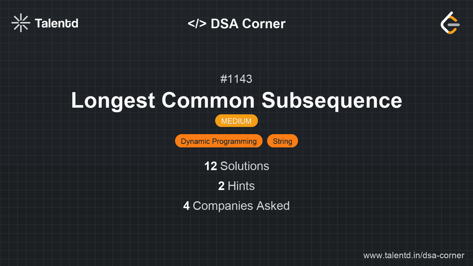Problem visualization for Longest Common Subsequence