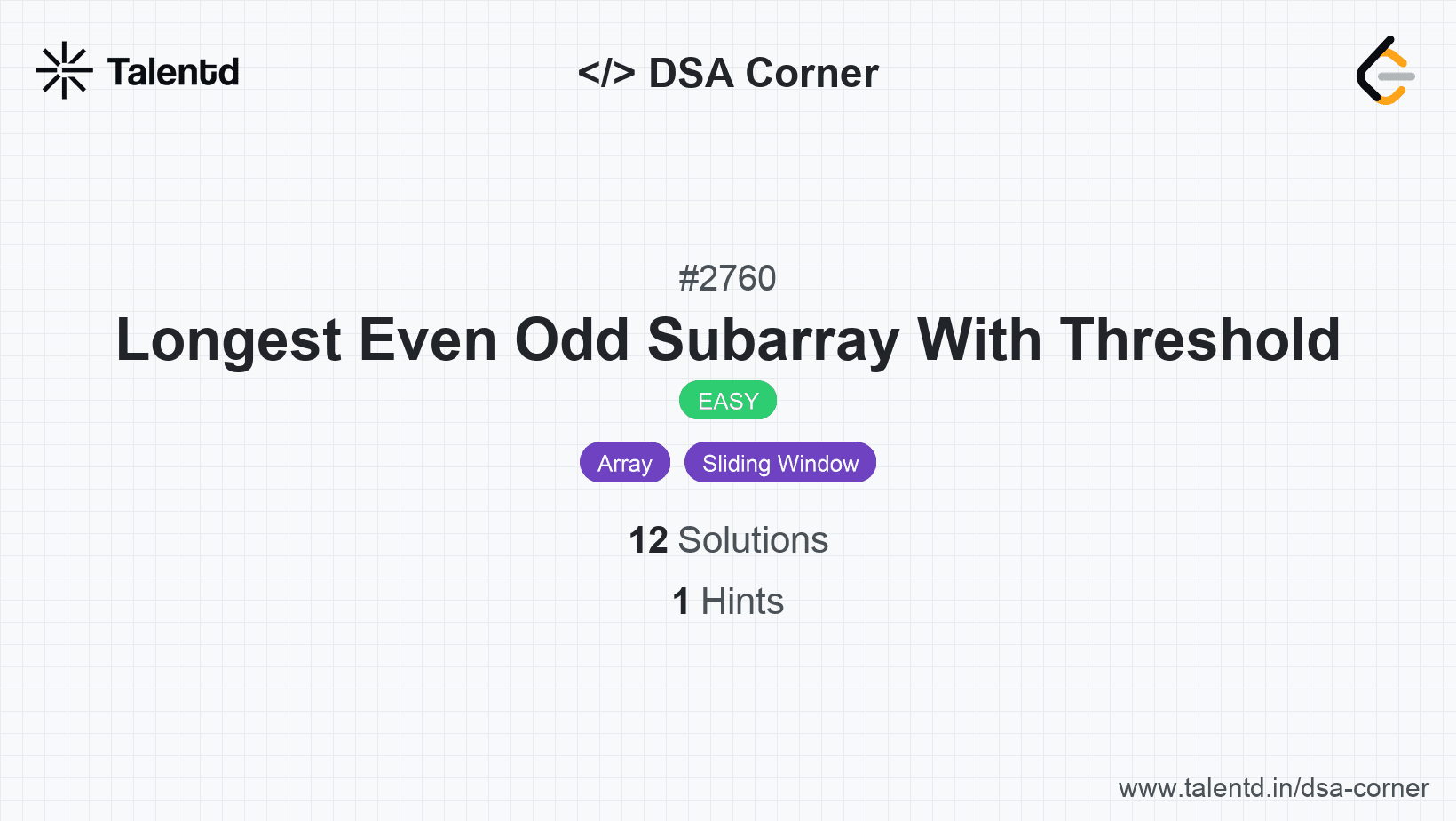 Problem visualization for Longest Even Odd Subarray With Threshold