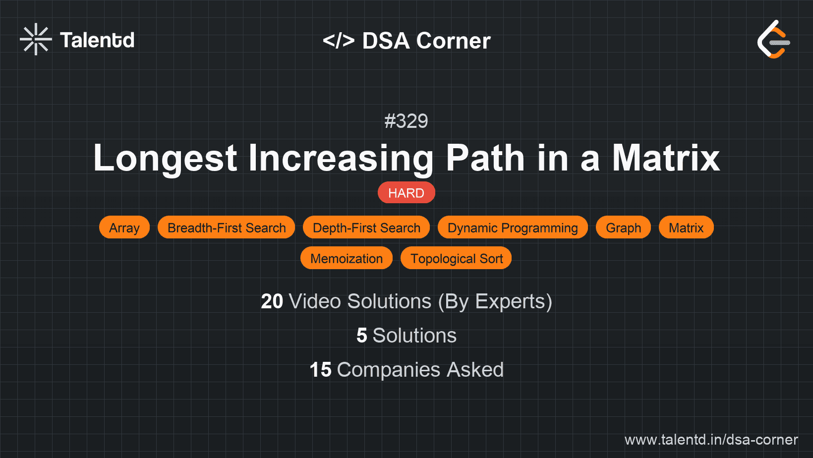 Problem visualization for Longest Increasing Path in a Matrix