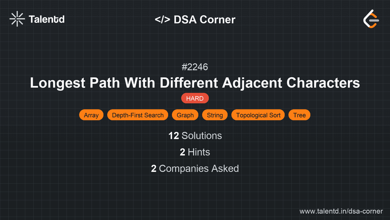 Problem visualization for Longest Path With Different Adjacent Characters