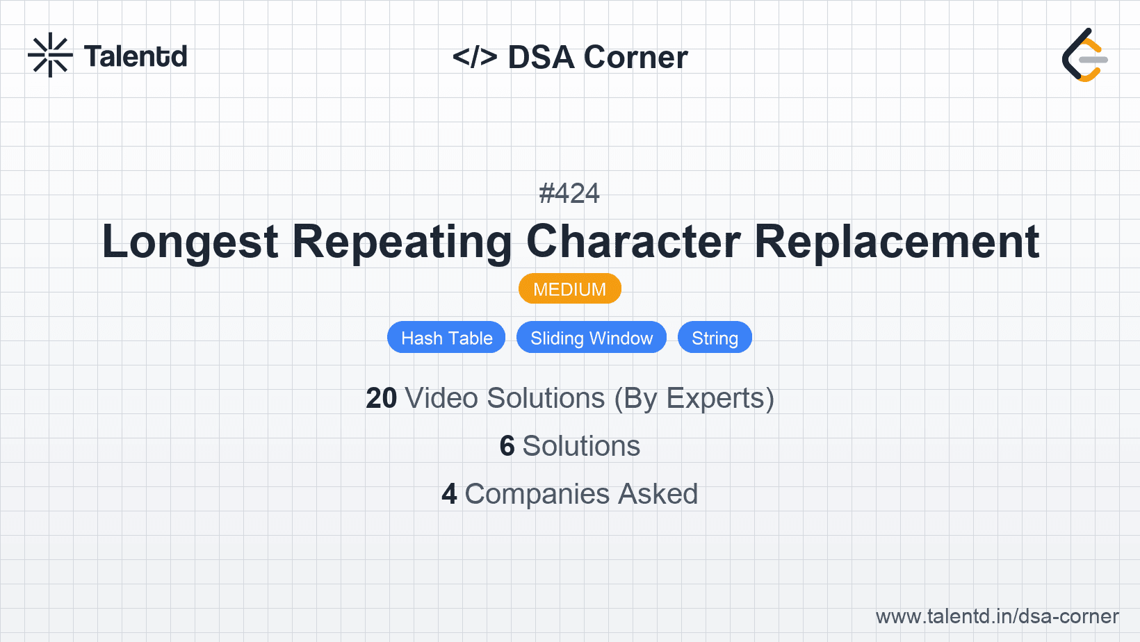 Problem visualization for Longest Repeating Character Replacement