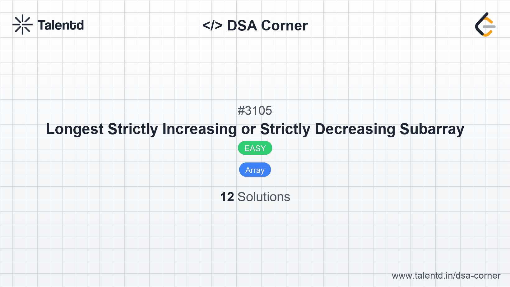 Problem visualization for Longest Strictly Increasing or Strictly Decreasing Subarray