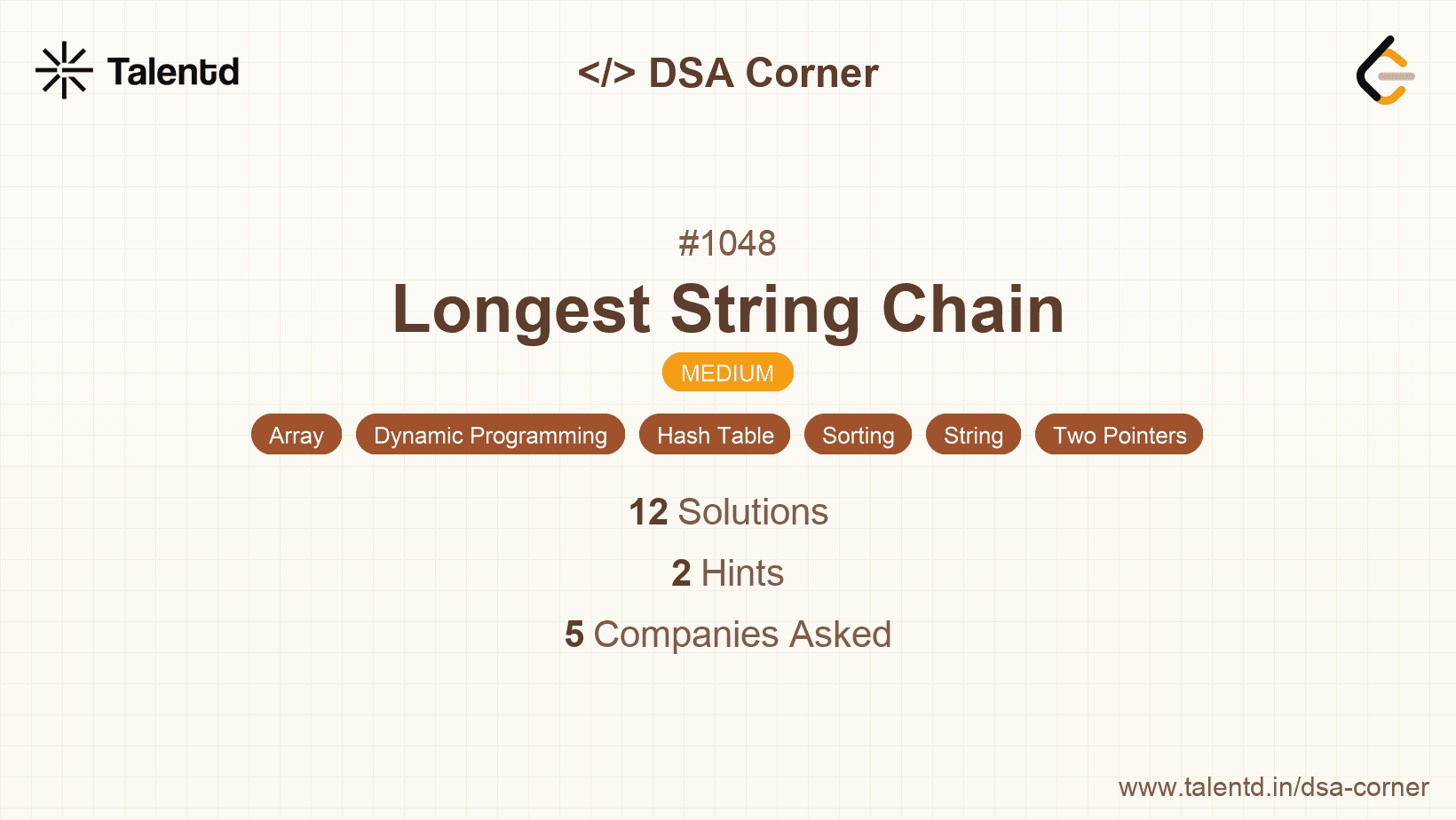 Problem visualization for Longest String Chain