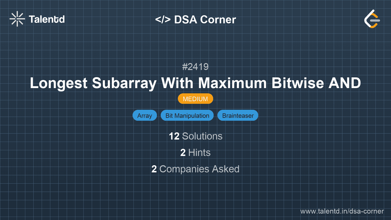 Problem visualization for Longest Subarray With Maximum Bitwise AND
