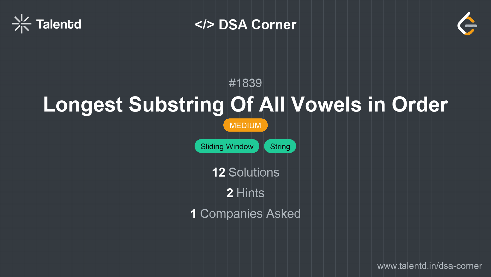 Problem visualization for Longest Substring Of All Vowels in Order