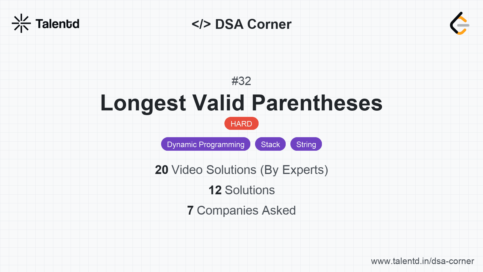 Problem visualization for Longest Valid Parentheses