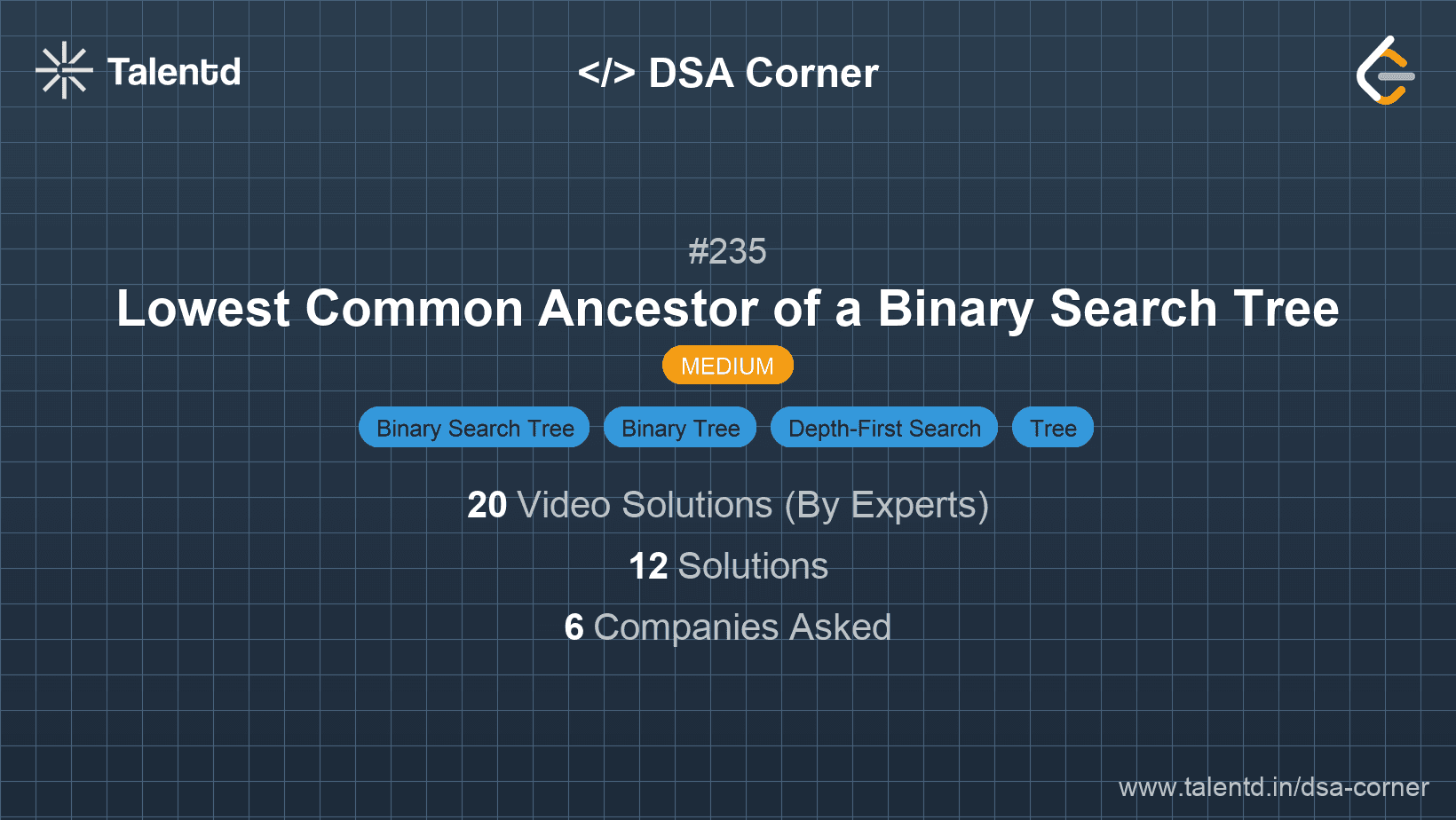 Problem visualization for Lowest Common Ancestor of a Binary Search Tree