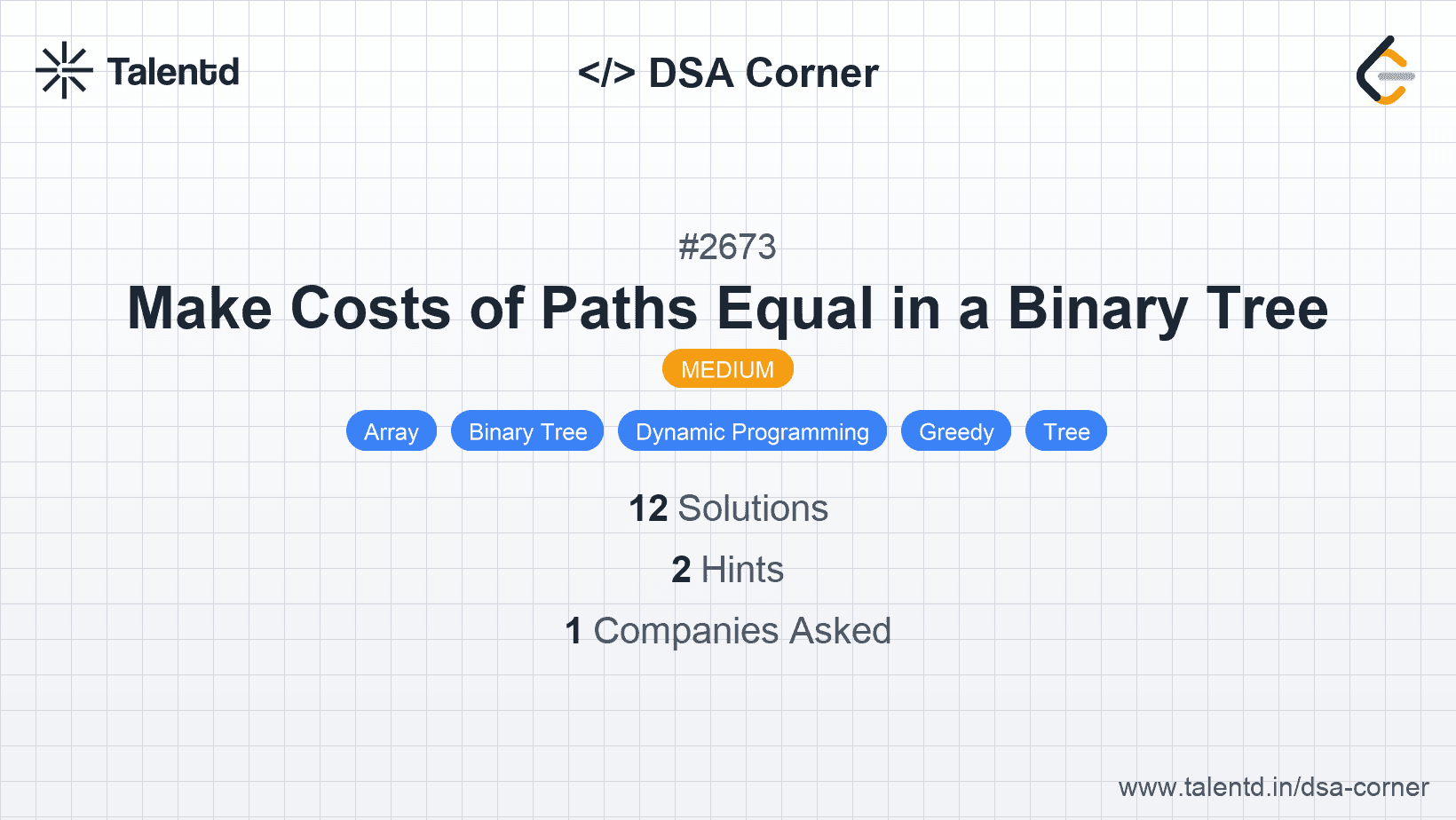 Problem visualization for Make Costs of Paths Equal in a Binary Tree