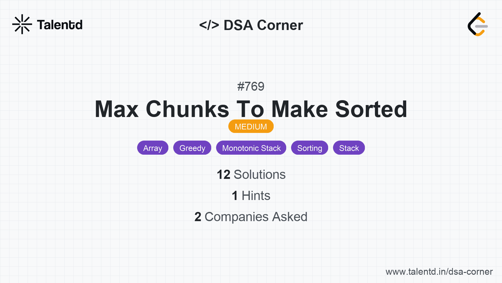 Problem visualization for Max Chunks To Make Sorted