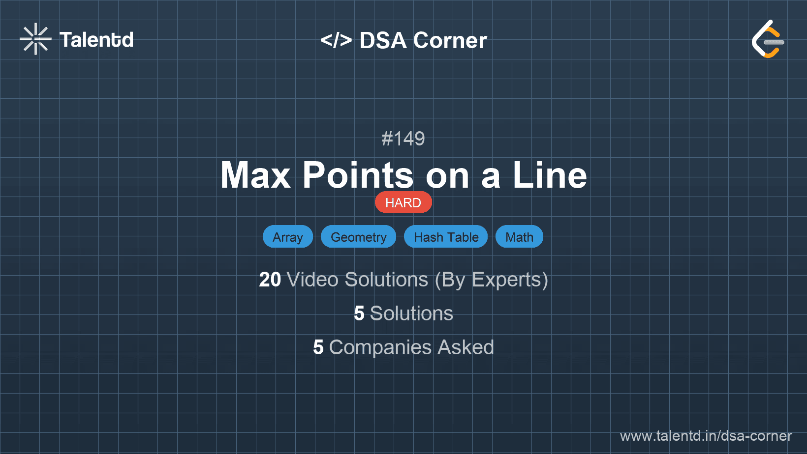 Problem visualization for Max Points on a Line