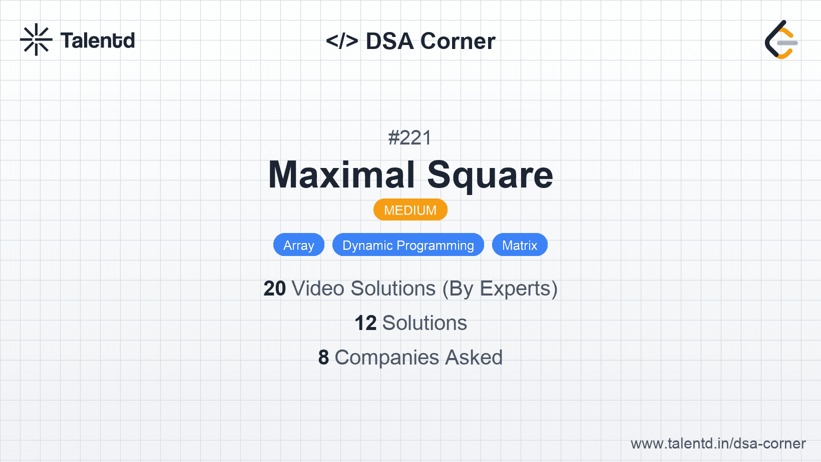 Problem visualization for Maximal Square