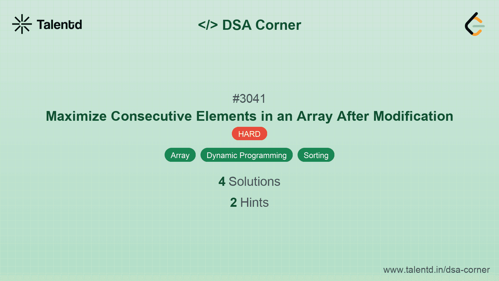 Problem visualization for Maximize Consecutive Elements in an Array After Modification