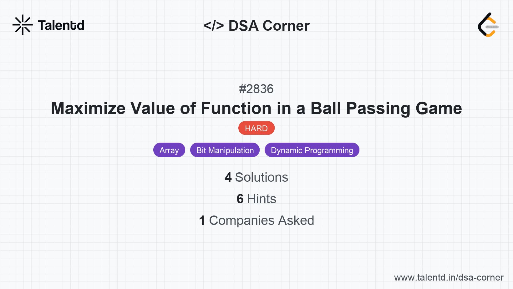 Problem visualization for Maximize Value of Function in a Ball Passing Game