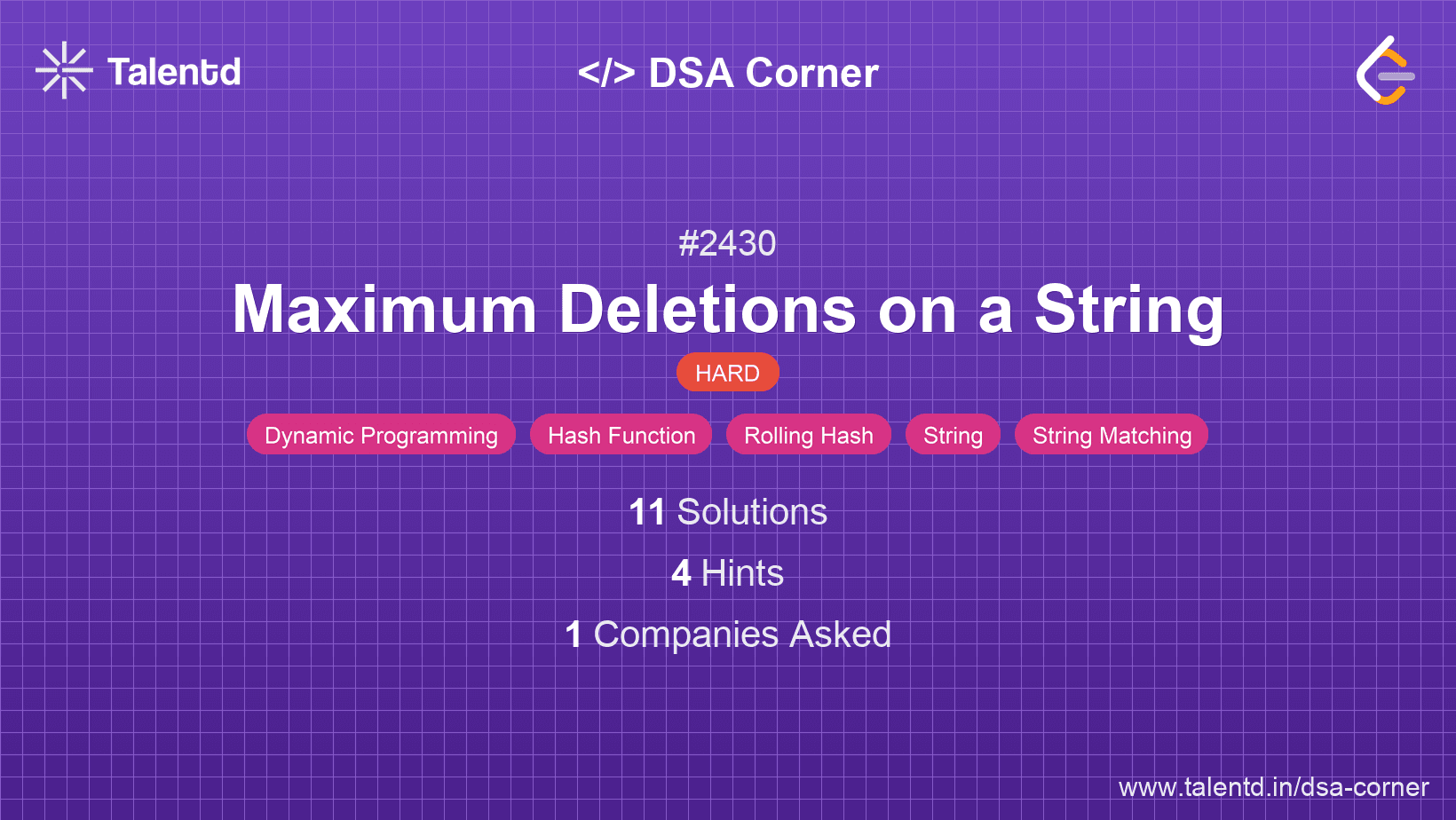 Problem visualization for Maximum Deletions on a String