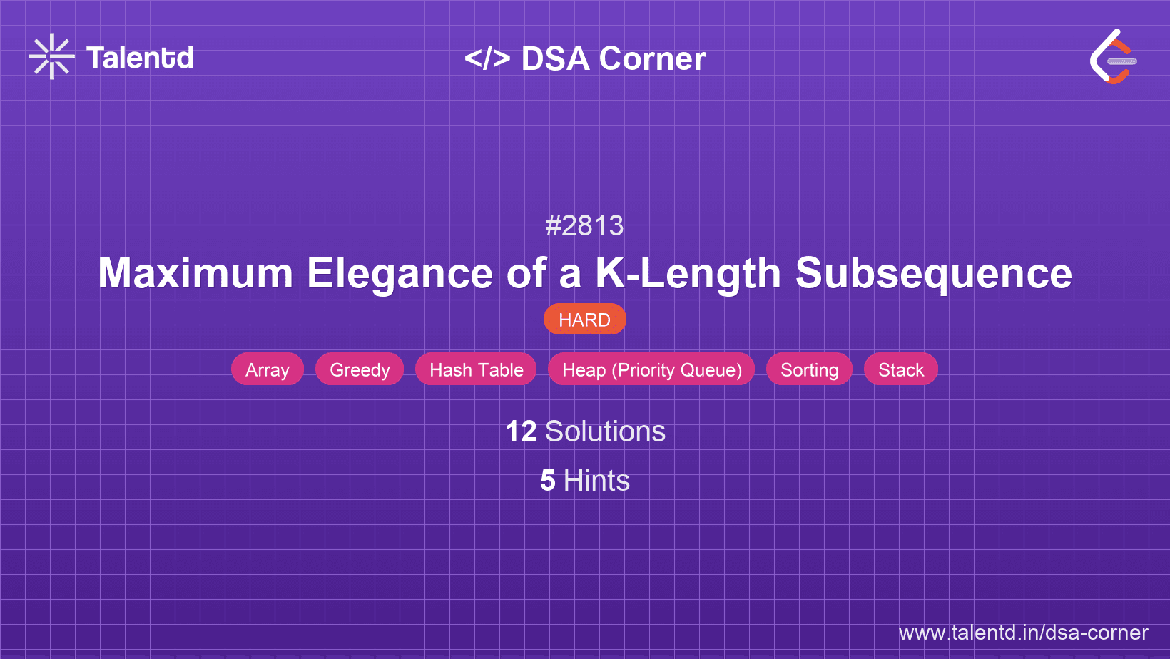 Problem visualization for Maximum Elegance of a K-Length Subsequence