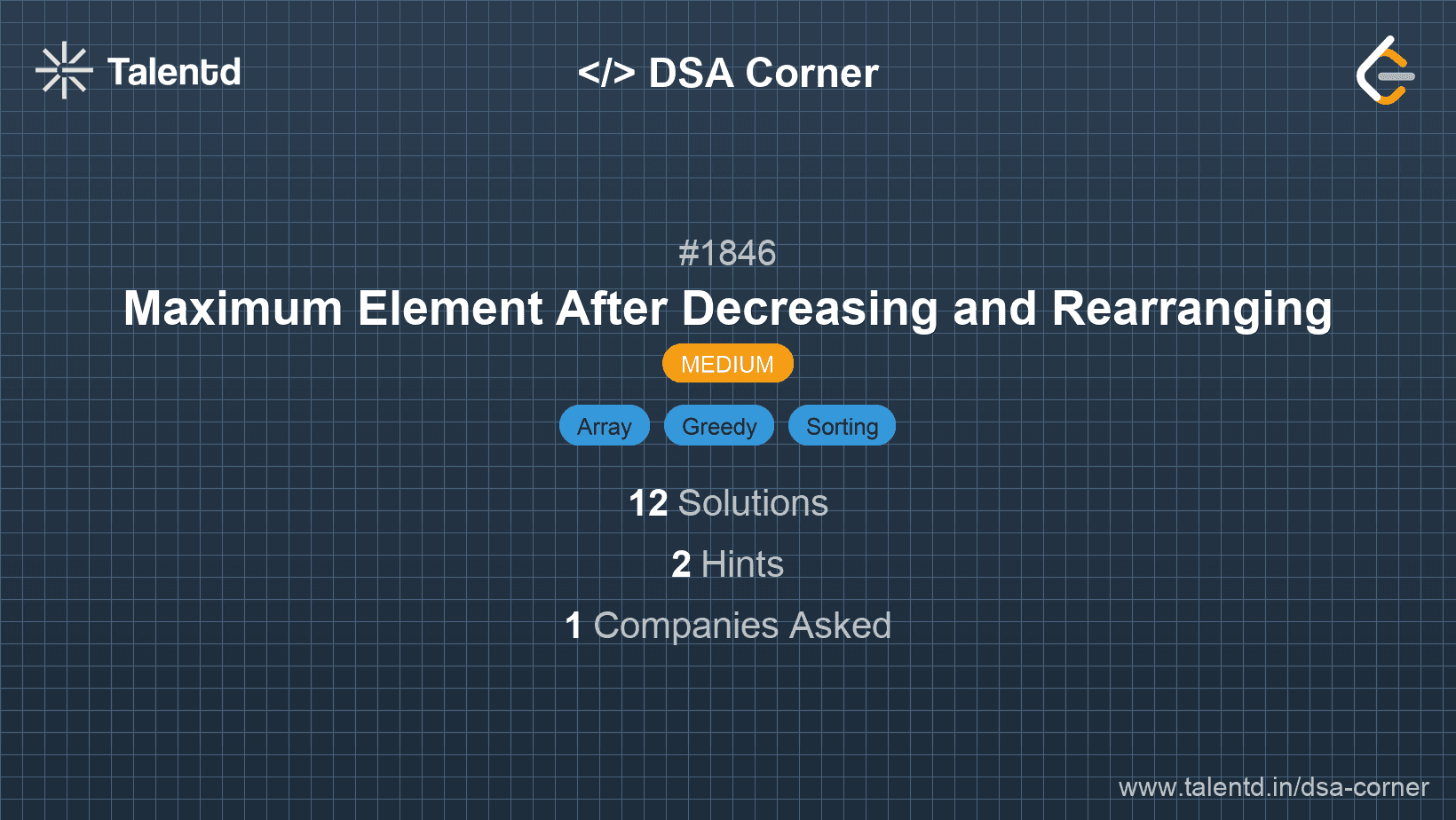 Problem visualization for Maximum Element After Decreasing and Rearranging
