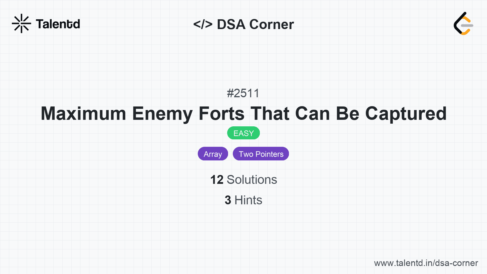 Problem visualization for Maximum Enemy Forts That Can Be Captured
