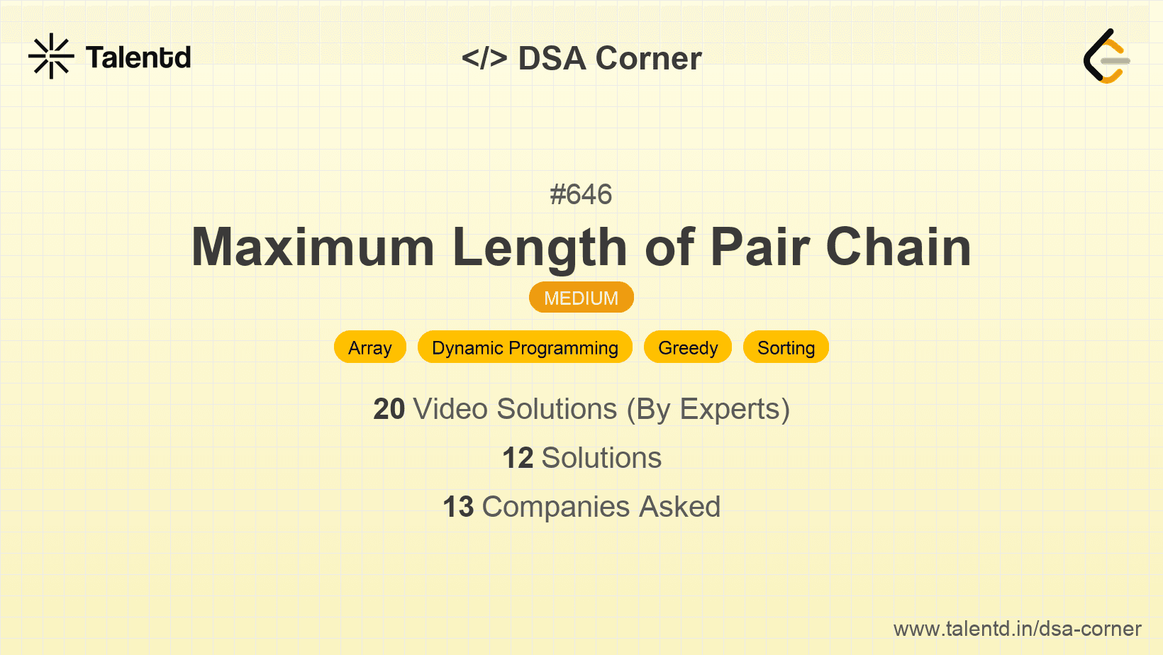 Problem visualization for Maximum Length of Pair Chain