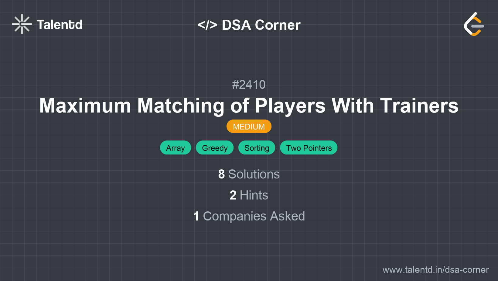Problem visualization for Maximum Matching of Players With Trainers