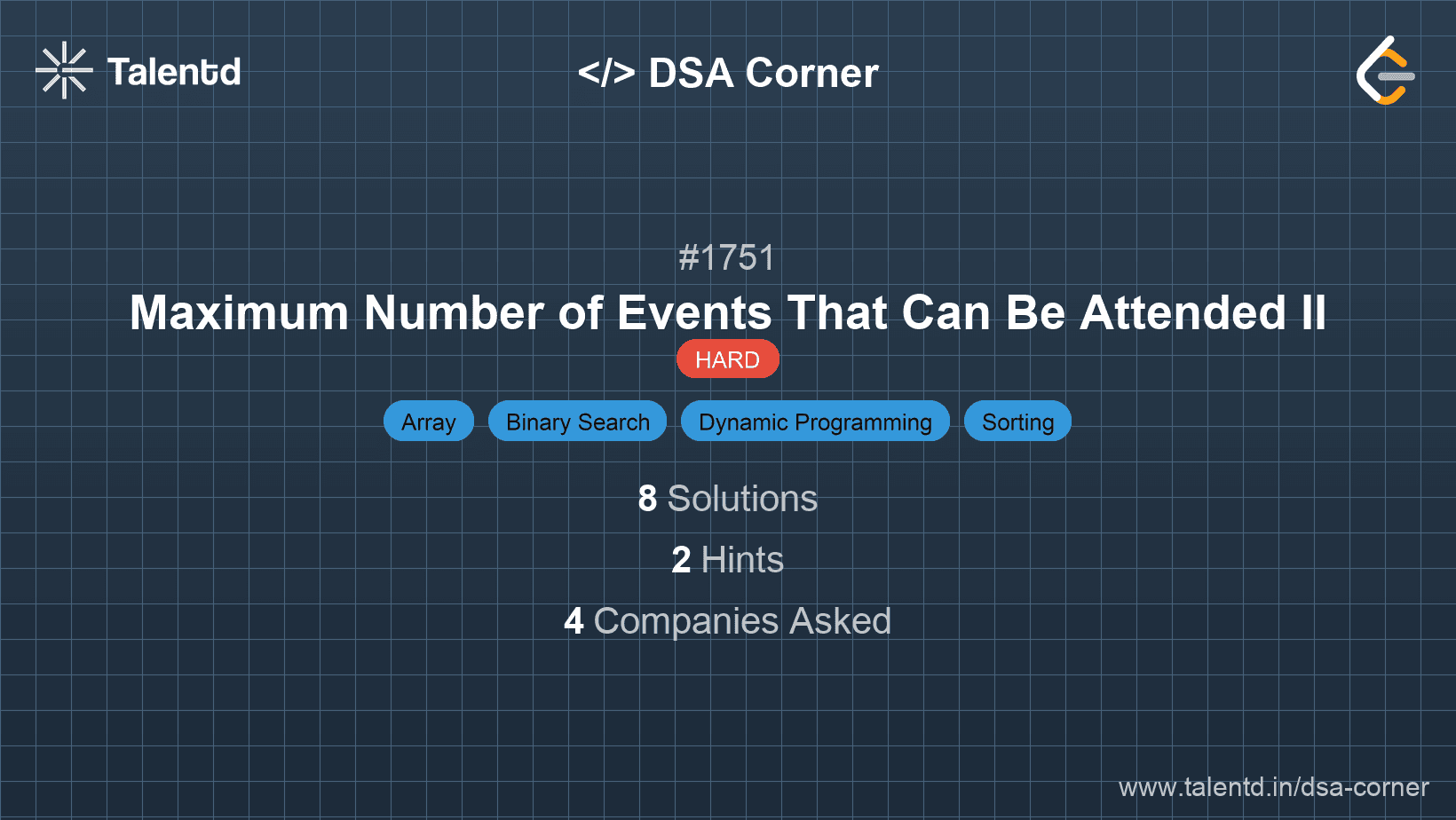 Problem visualization for Maximum Number of Events That Can Be Attended II