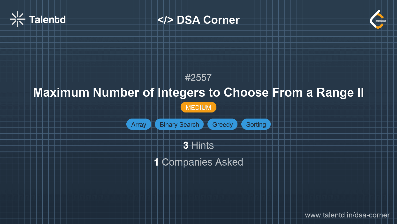 Problem visualization for Maximum Number of Integers to Choose From a Range II