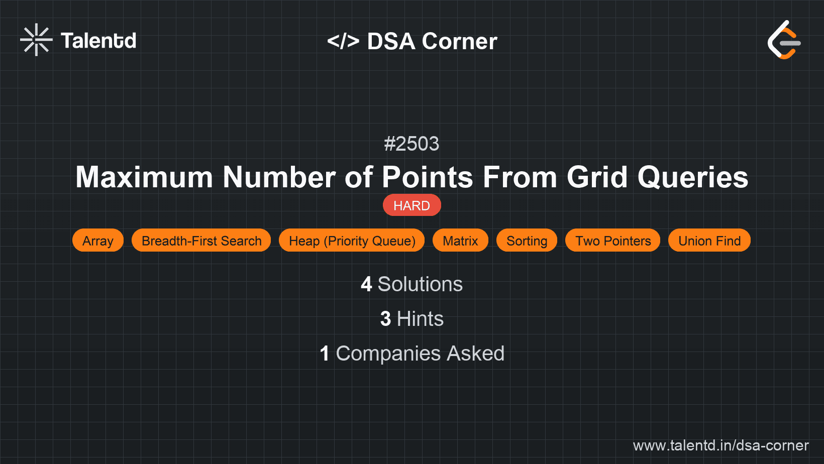 Problem visualization for Maximum Number of Points From Grid Queries
