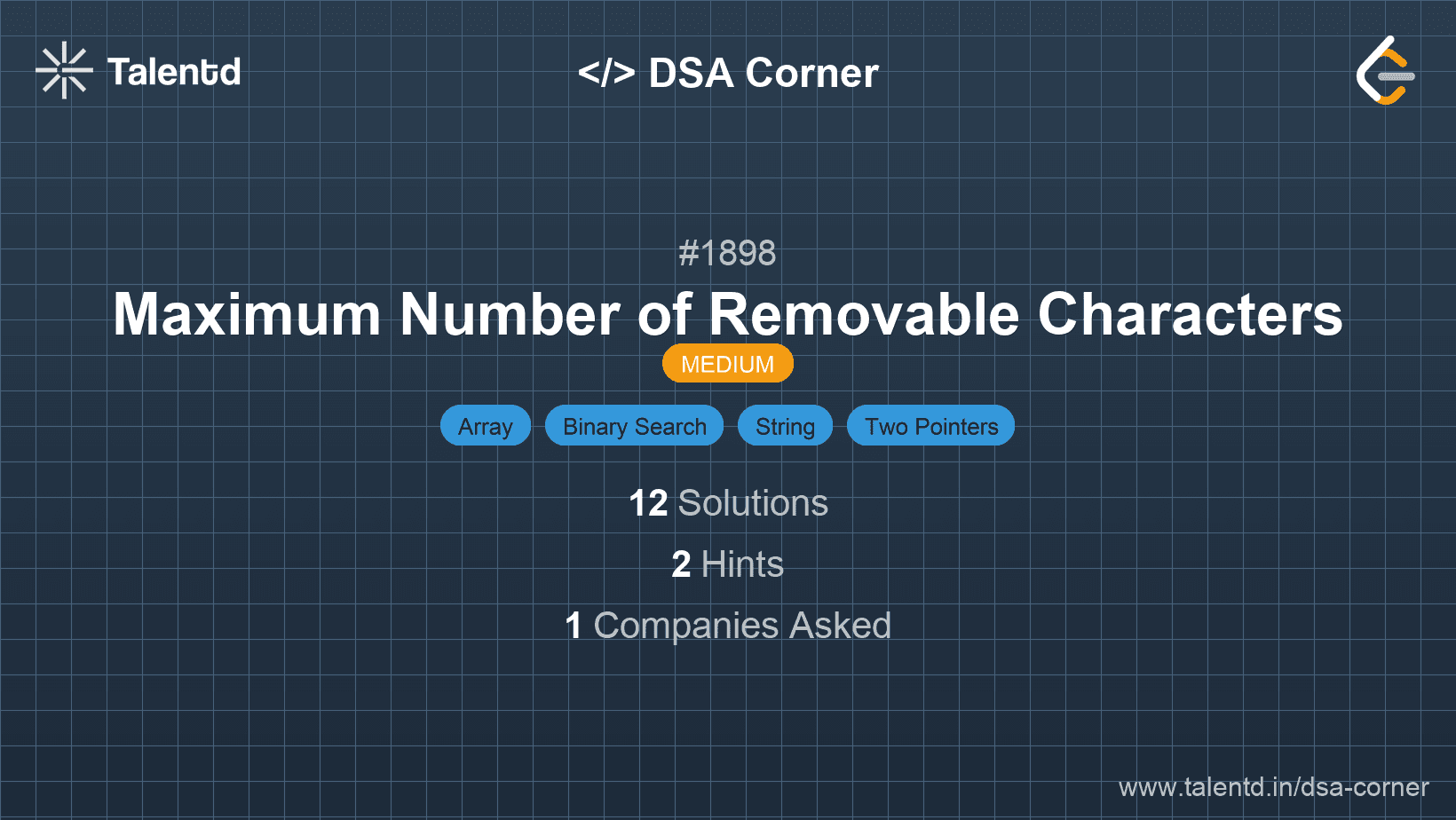 Problem visualization for Maximum Number of Removable Characters
