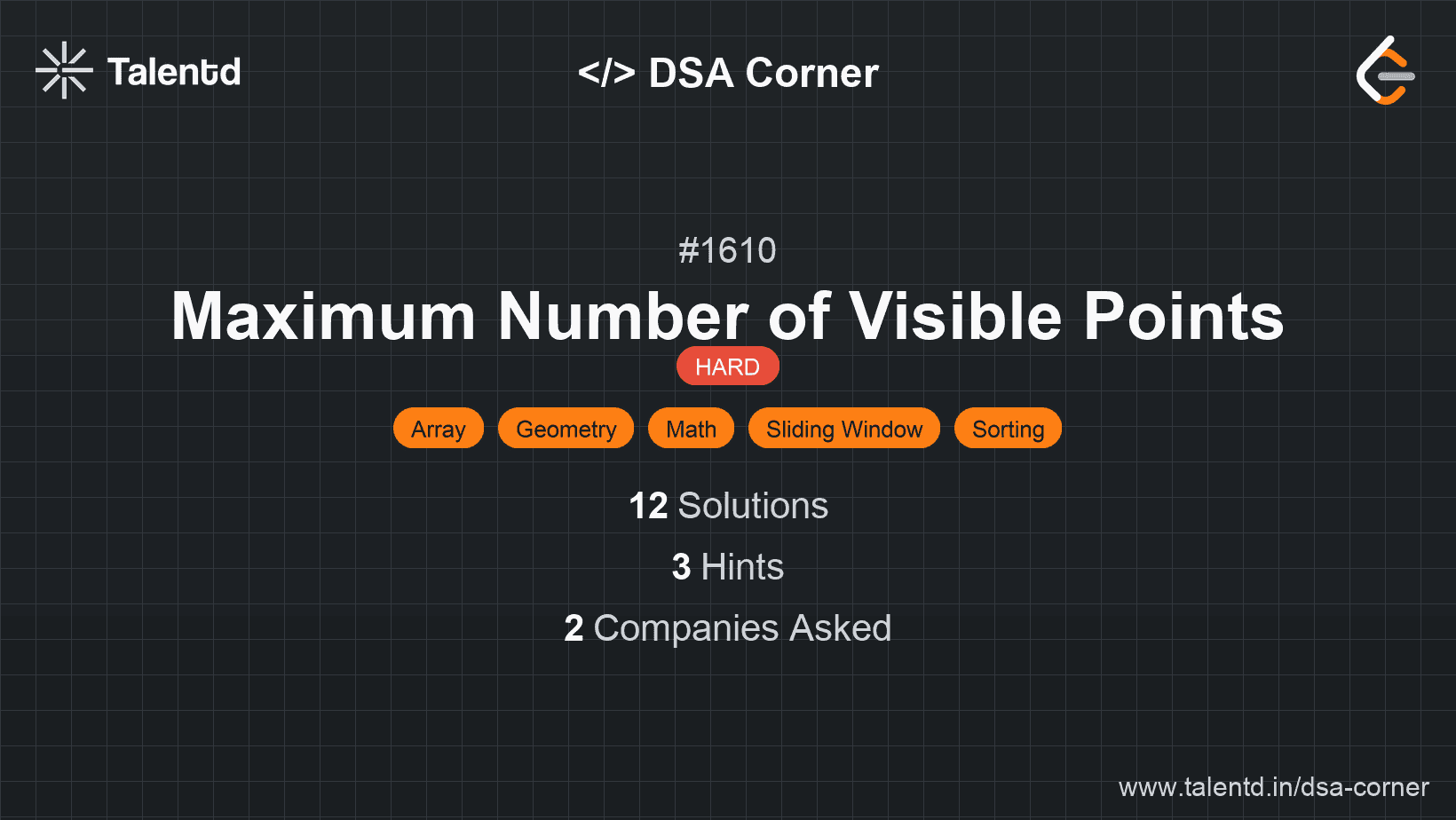 Problem visualization for Maximum Number of Visible Points