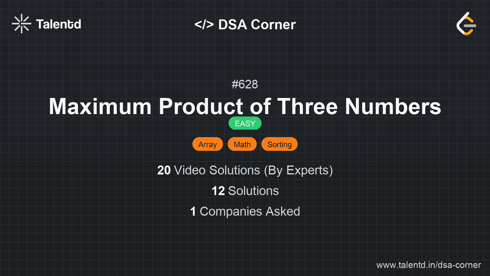Problem visualization for Maximum Product of Three Numbers