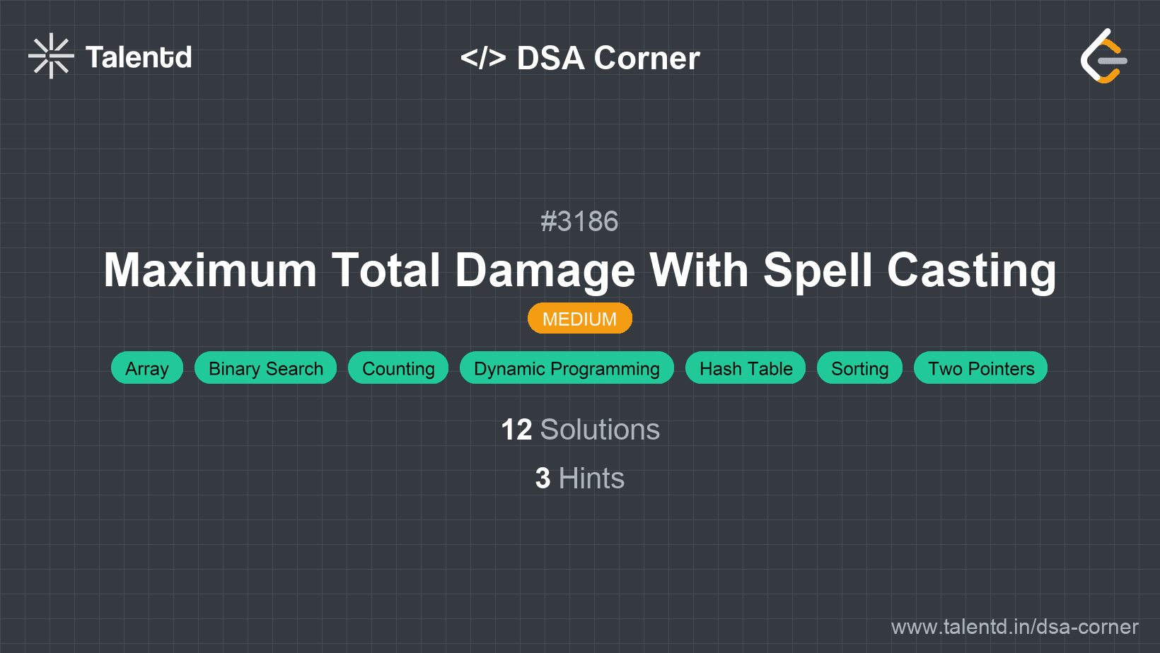Problem visualization for Maximum Total Damage With Spell Casting