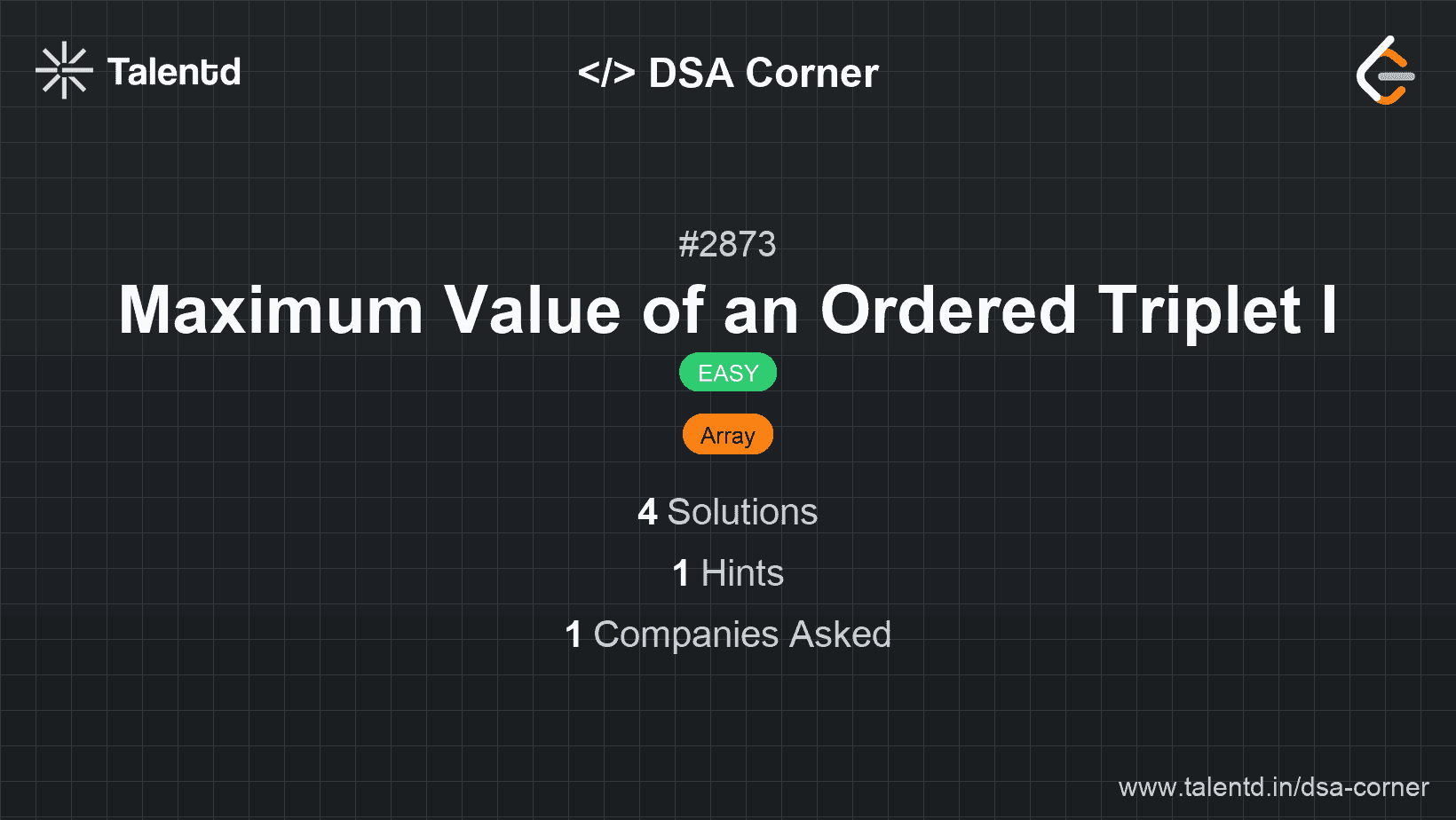 Problem visualization for Maximum Value of an Ordered Triplet I