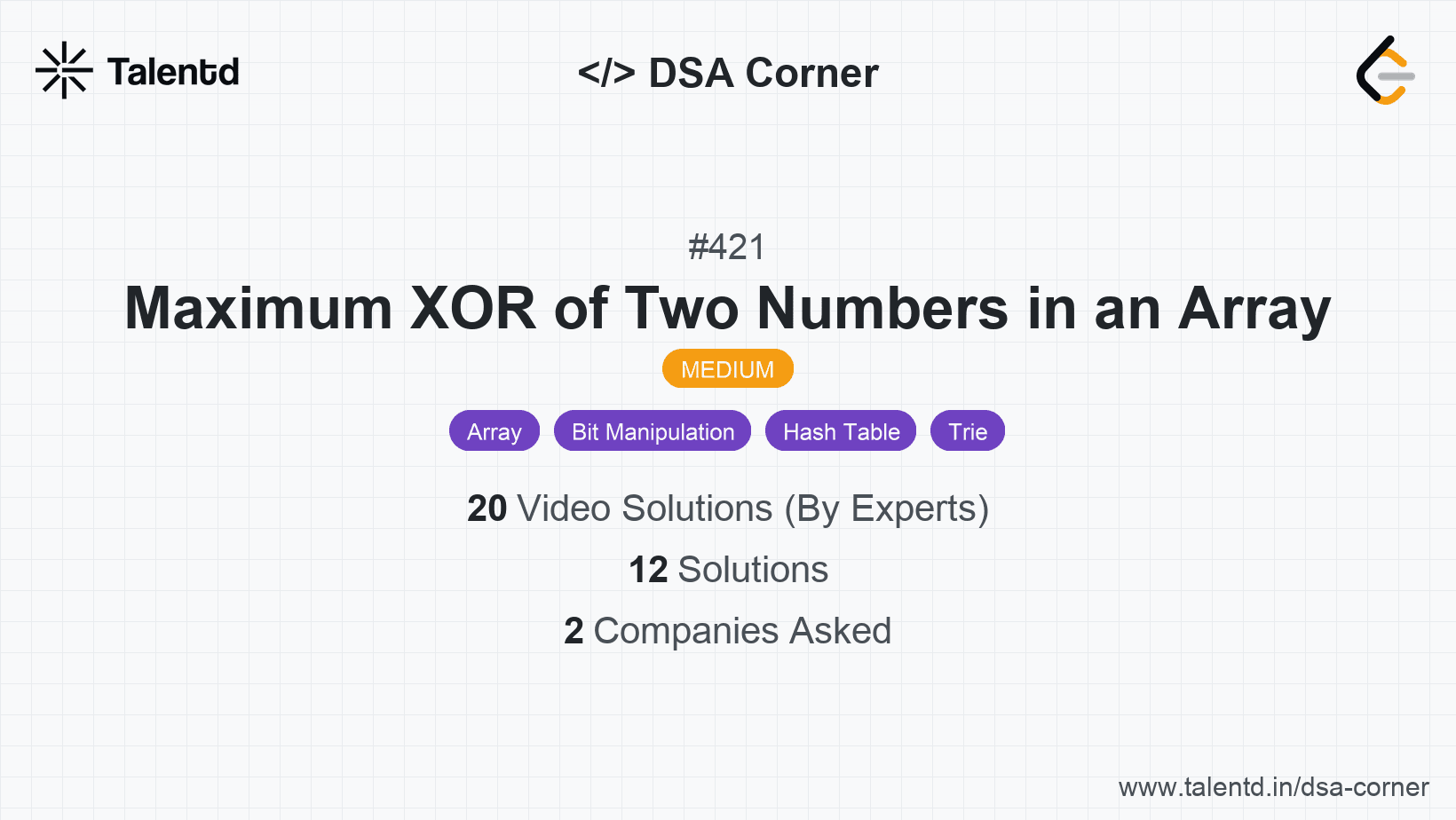 Problem visualization for Maximum XOR of Two Numbers in an Array