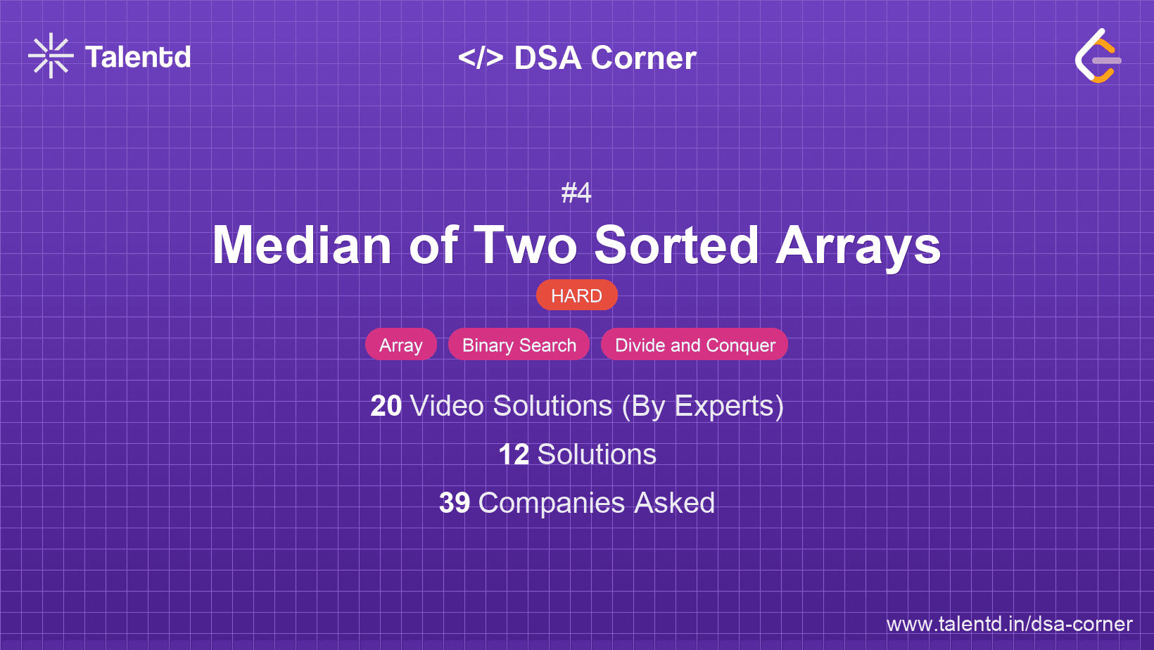 Problem visualization for Median of Two Sorted Arrays