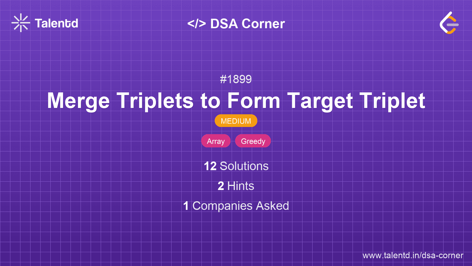 Problem visualization for Merge Triplets to Form Target Triplet