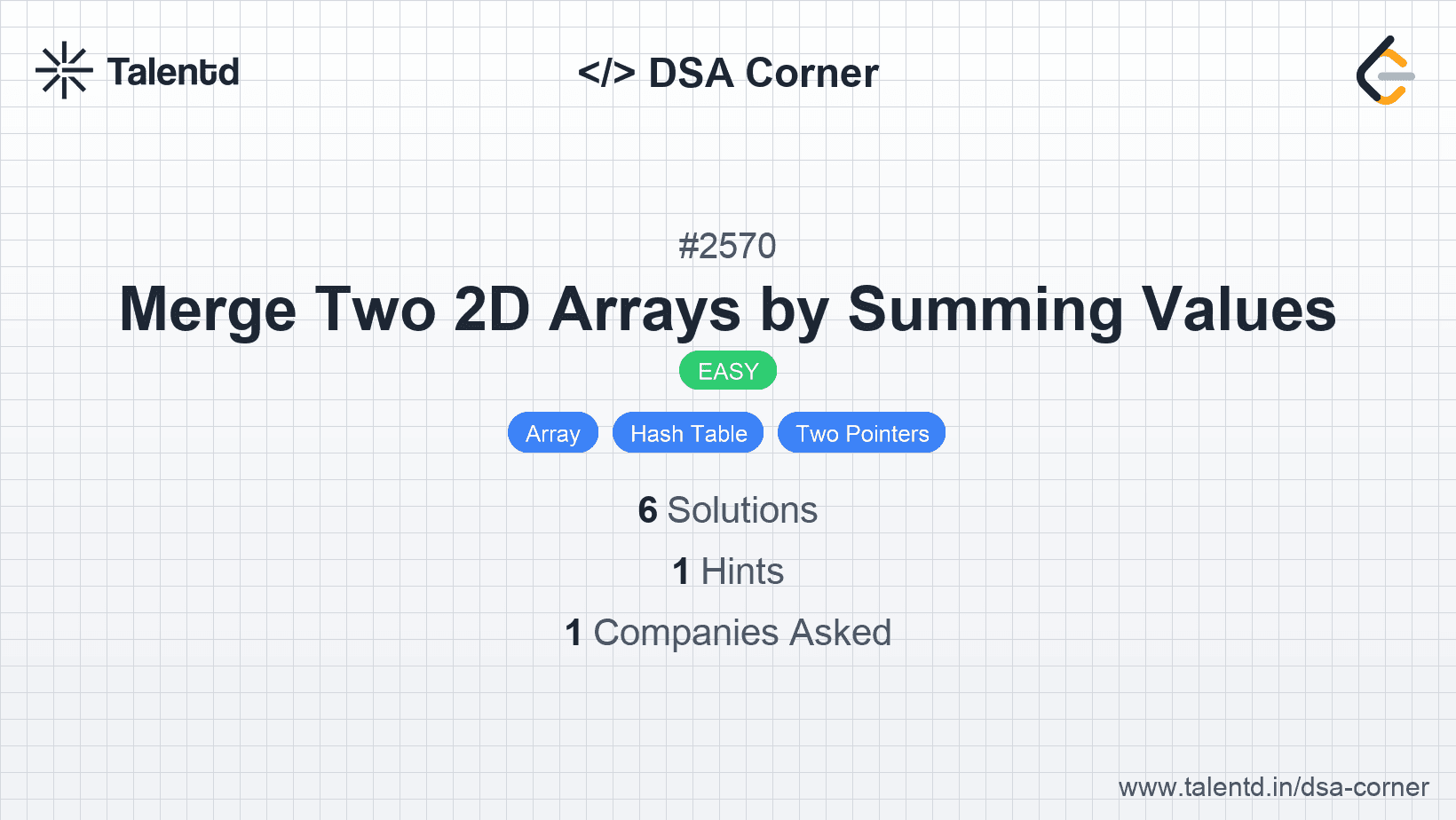 Problem visualization for Merge Two 2D Arrays by Summing Values