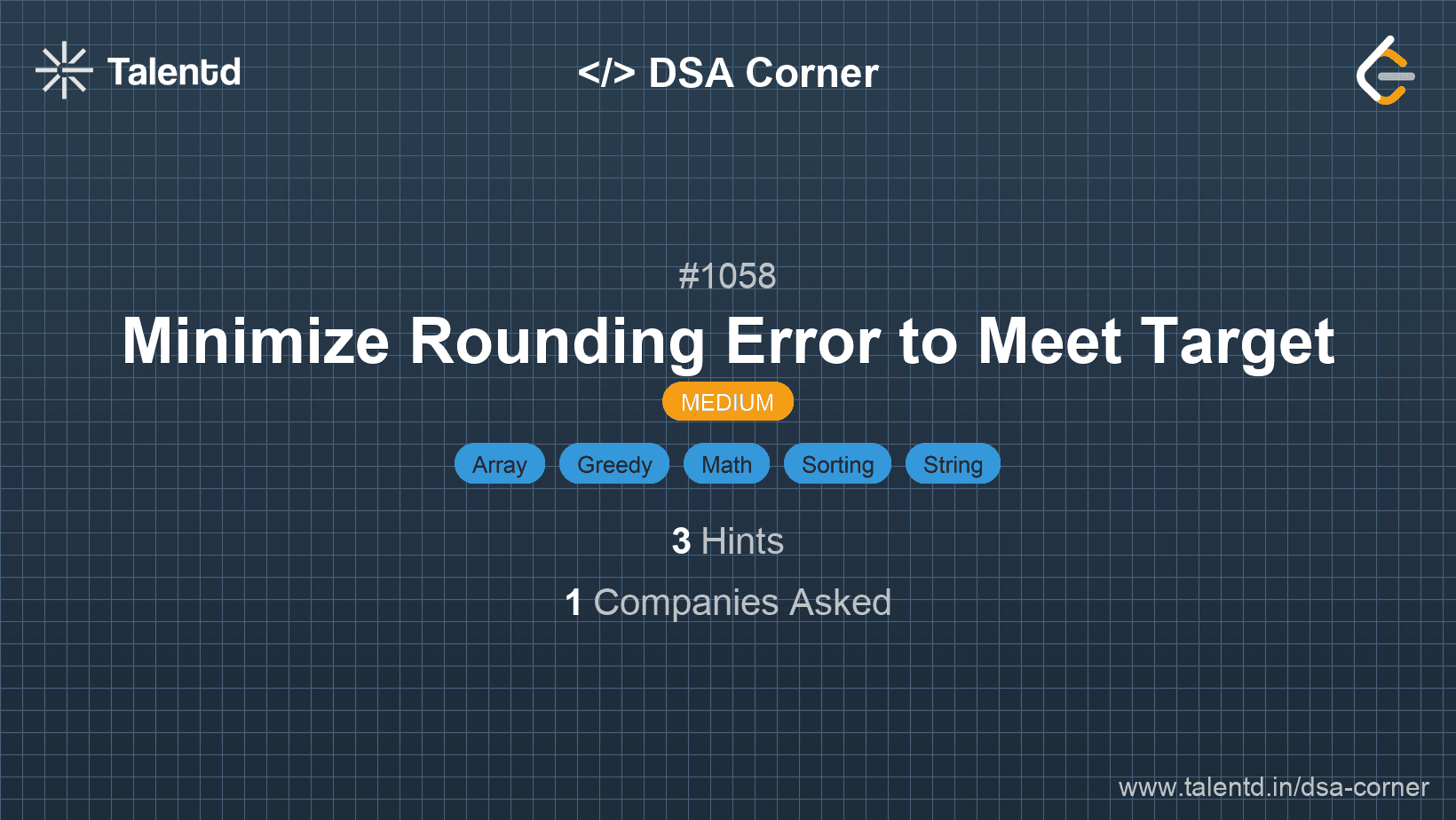 Problem visualization for Minimize Rounding Error to Meet Target