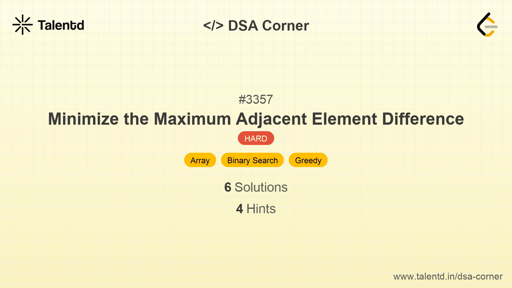 Problem visualization for Minimize the Maximum Adjacent Element Difference