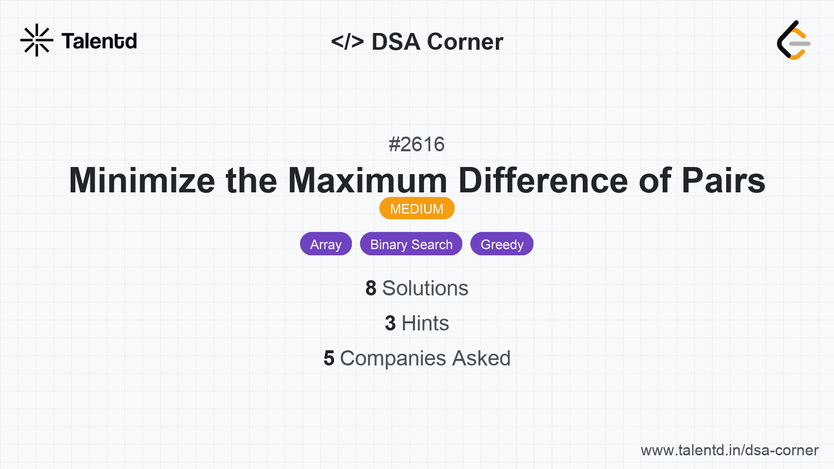 Problem visualization for Minimize the Maximum Difference of Pairs