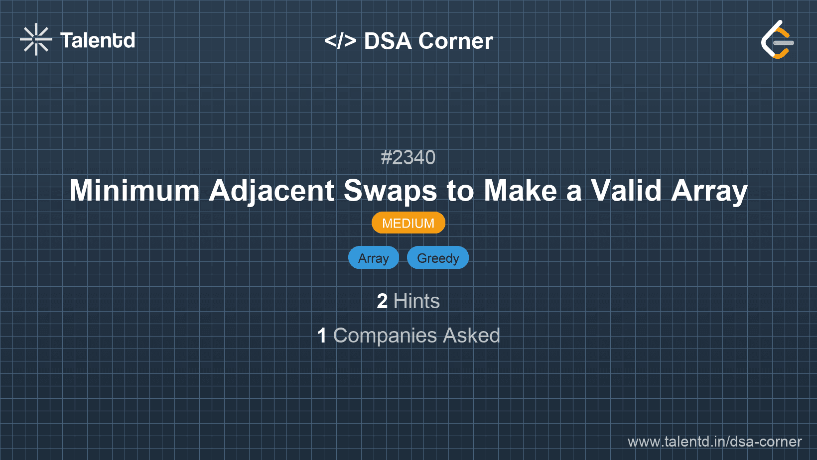 Problem visualization for Minimum Adjacent Swaps to Make a Valid Array