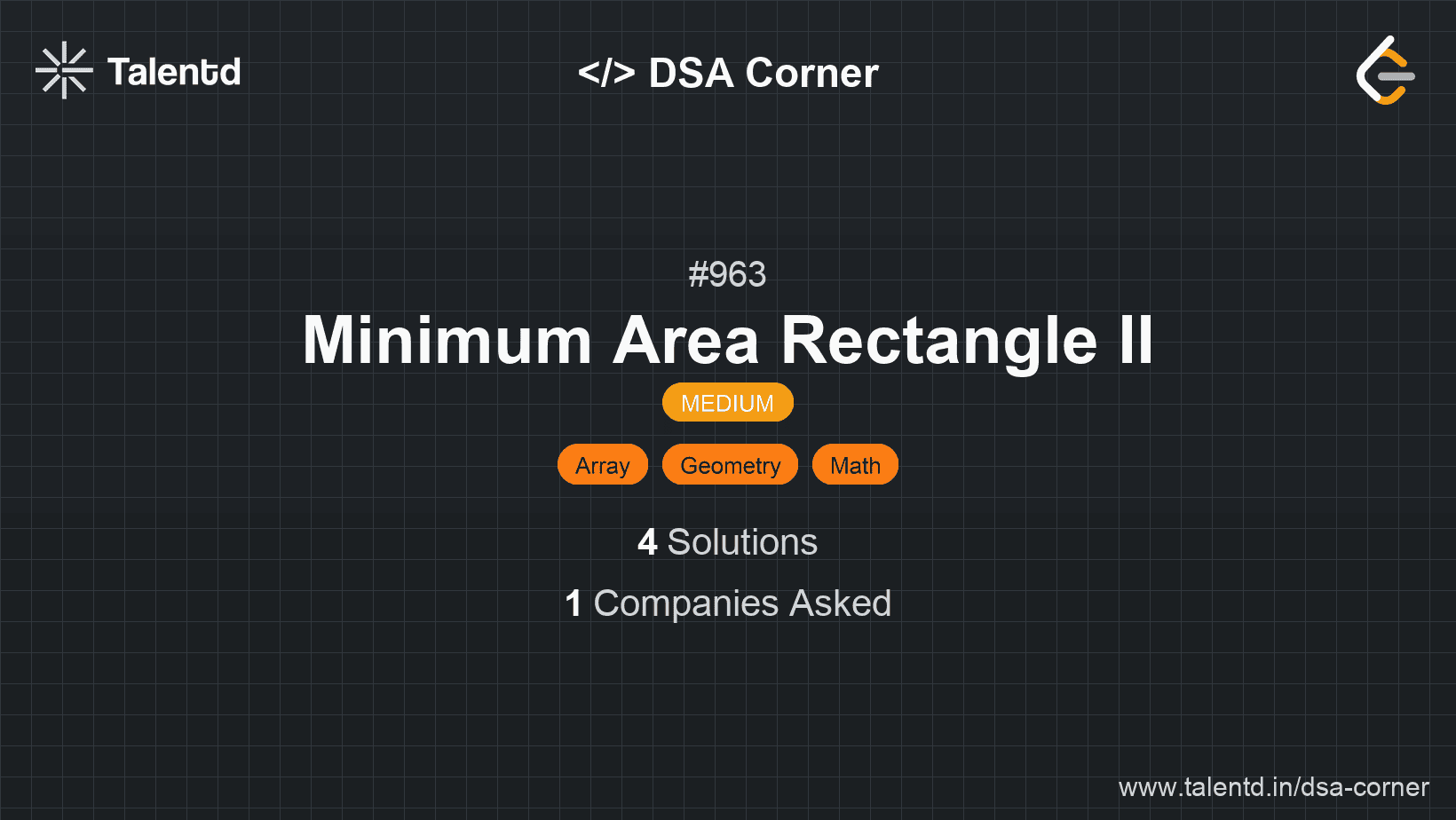 Problem visualization for Minimum Area Rectangle II
