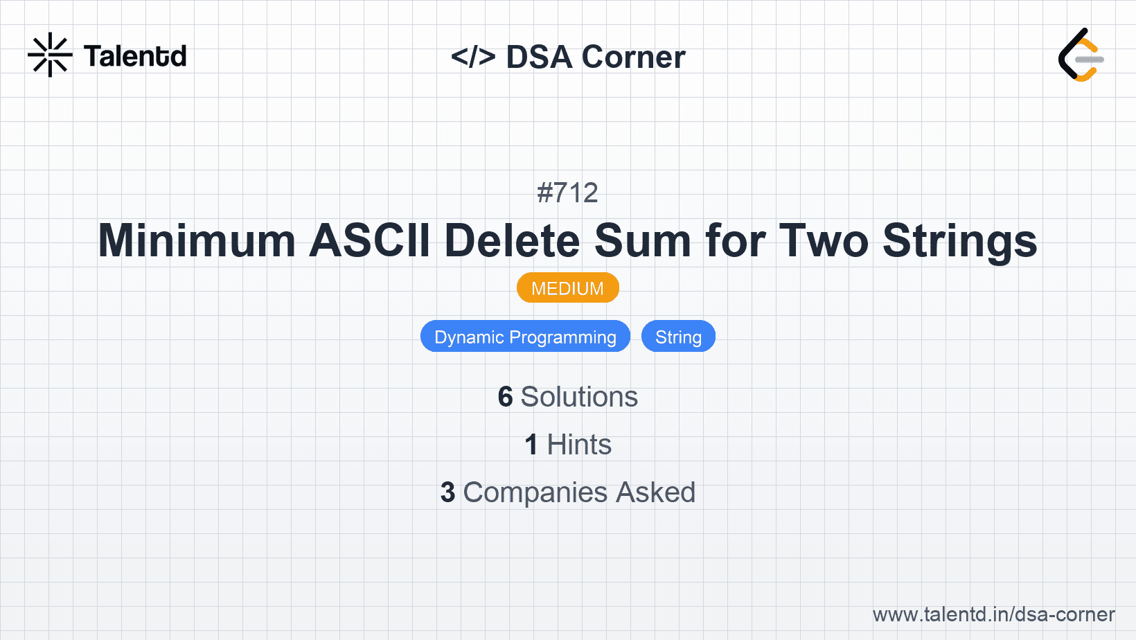 Problem visualization for Minimum ASCII Delete Sum for Two Strings