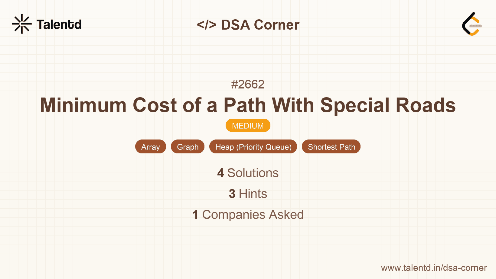 Problem visualization for Minimum Cost of a Path With Special Roads