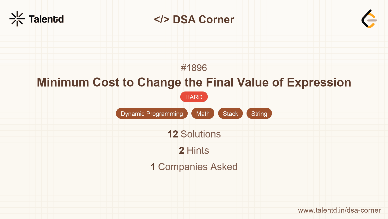 Problem visualization for Minimum Cost to Change the Final Value of Expression