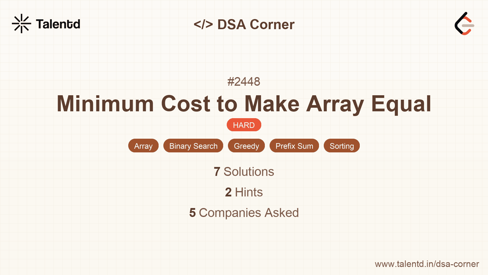 Problem visualization for Minimum Cost to Make Array Equal