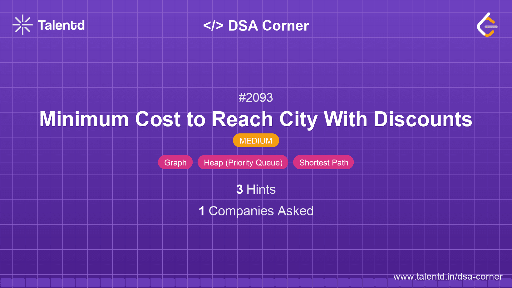 Problem visualization for Minimum Cost to Reach City With Discounts